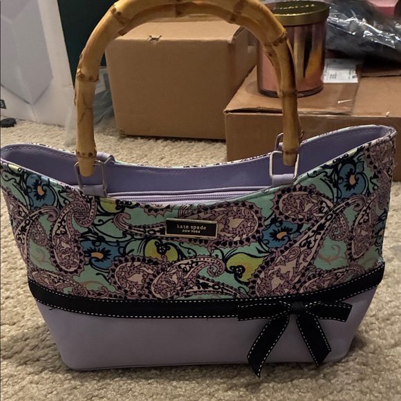 kate spade Handbags - Kate Spade Multicolor Paisley Handbag with Bamboo Handles